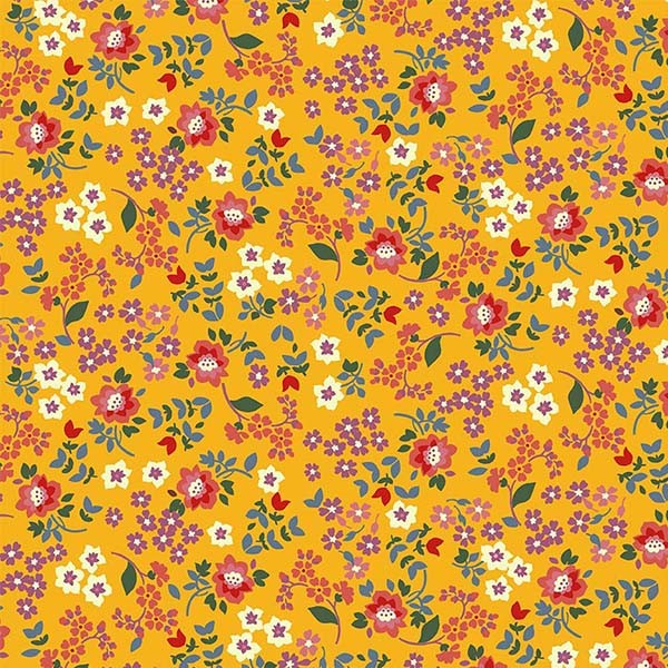 Fabric Michael Miller Marigold Grandma's Garden Playtime Memories by the Quarter Yard DCX13186-MRGD