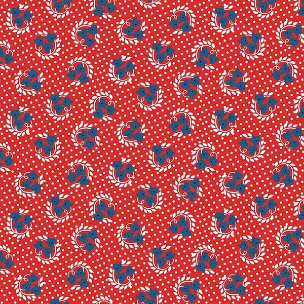 Fabric Michael Miller Paprika Polka Petals Playtime Memories by the Quarter Yard DCX13187-PAPR