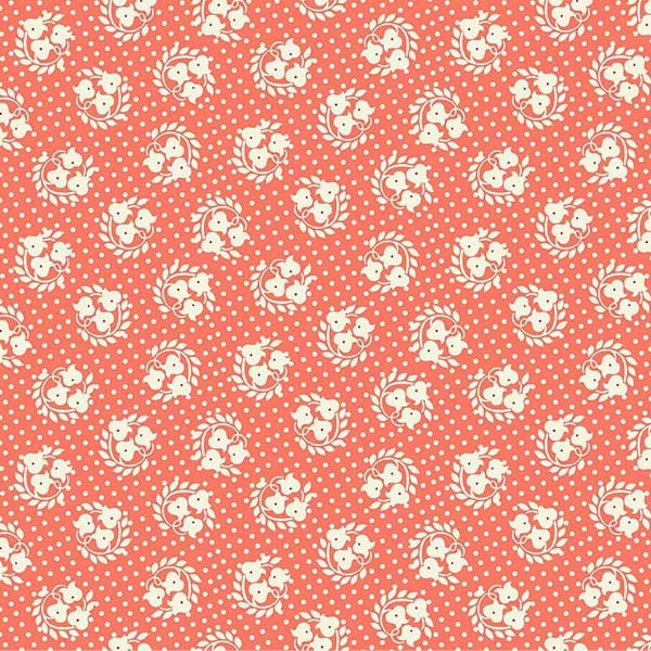 Fabric Michael Miller Peach Polka Petals Playtime Memories by the Quarter Yard DCX13187-PEAC