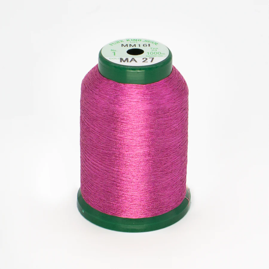 DIME Kingstar Metallic Embroidery Thread Spool 1000M Fuchsia A470027 for Sale at World Weidner