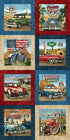 Fabric Northcott Navy Multi Blocks Historic Route 66 Quilt Panel 29240-48