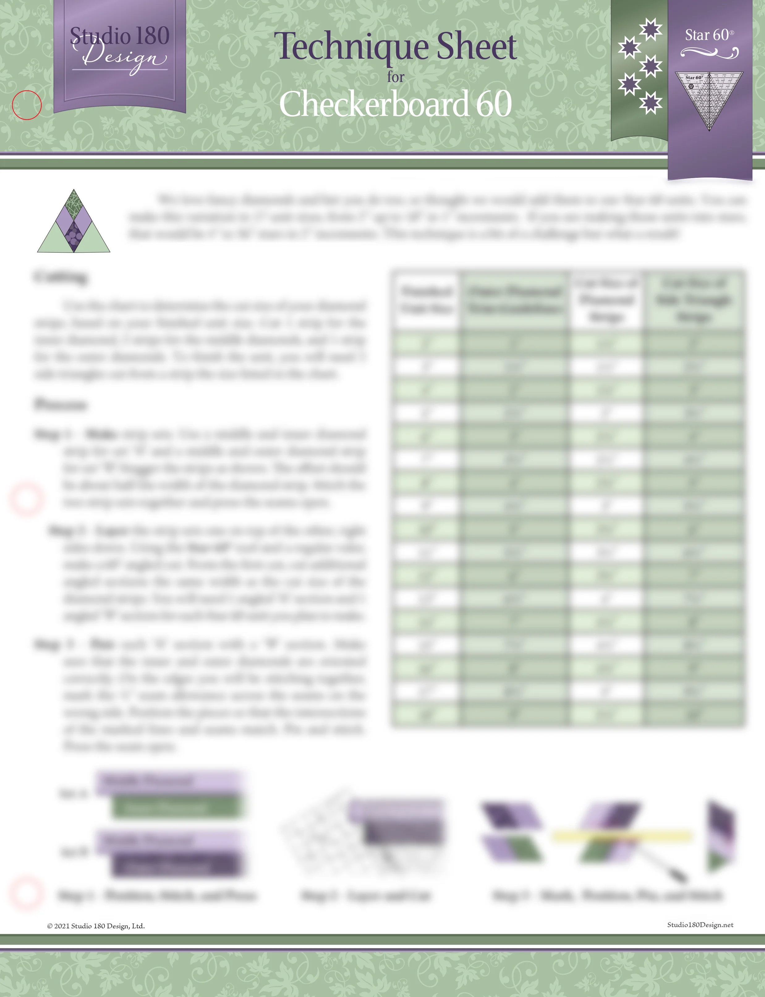 Studio 180 Design Checkerboard 60 Technique Sheet DTEC27 for Sale at World Weidner