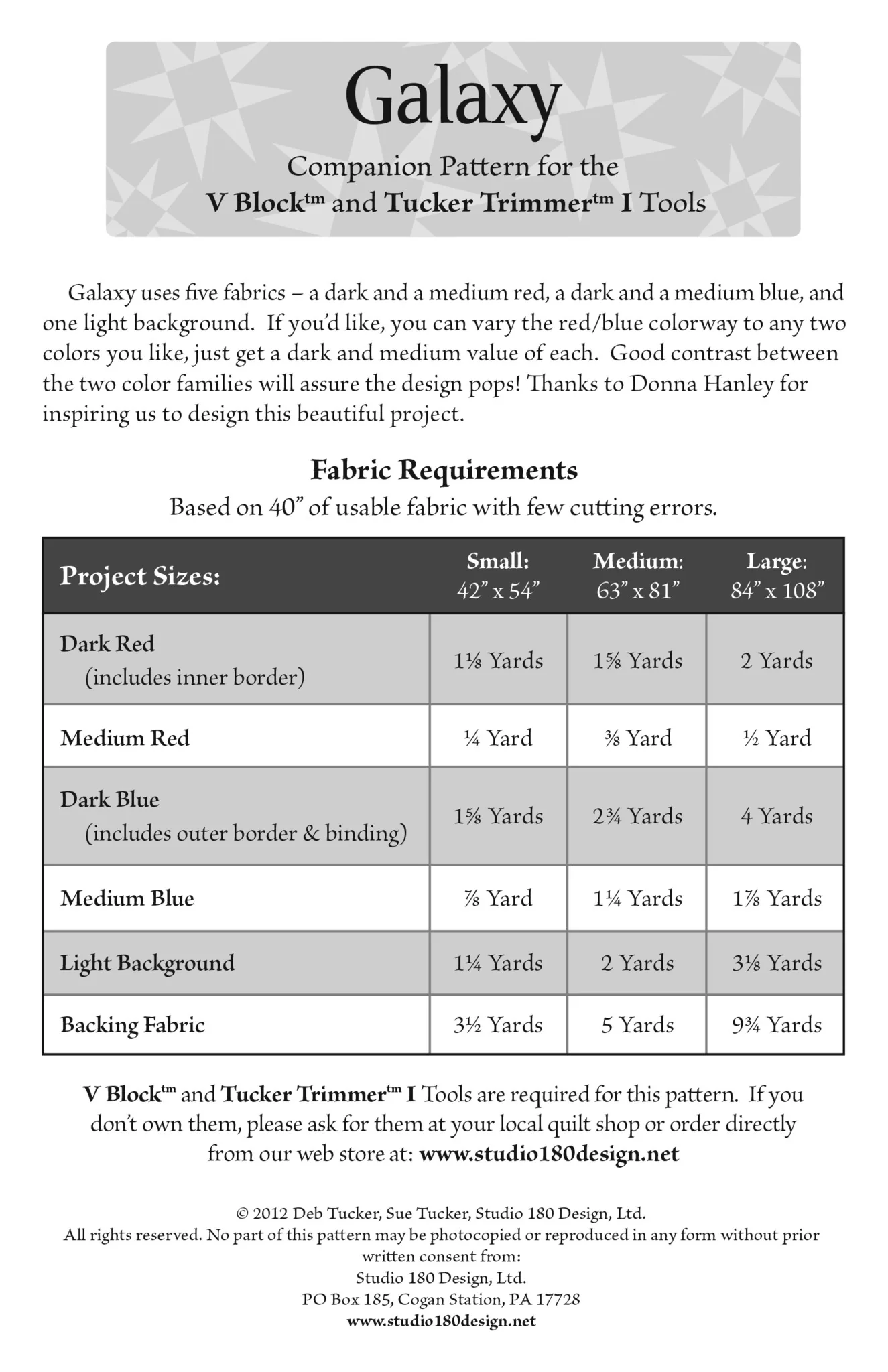 Studio 180 Design Galaxy Quilting Pattern DTP045 for Sale at World Weidner