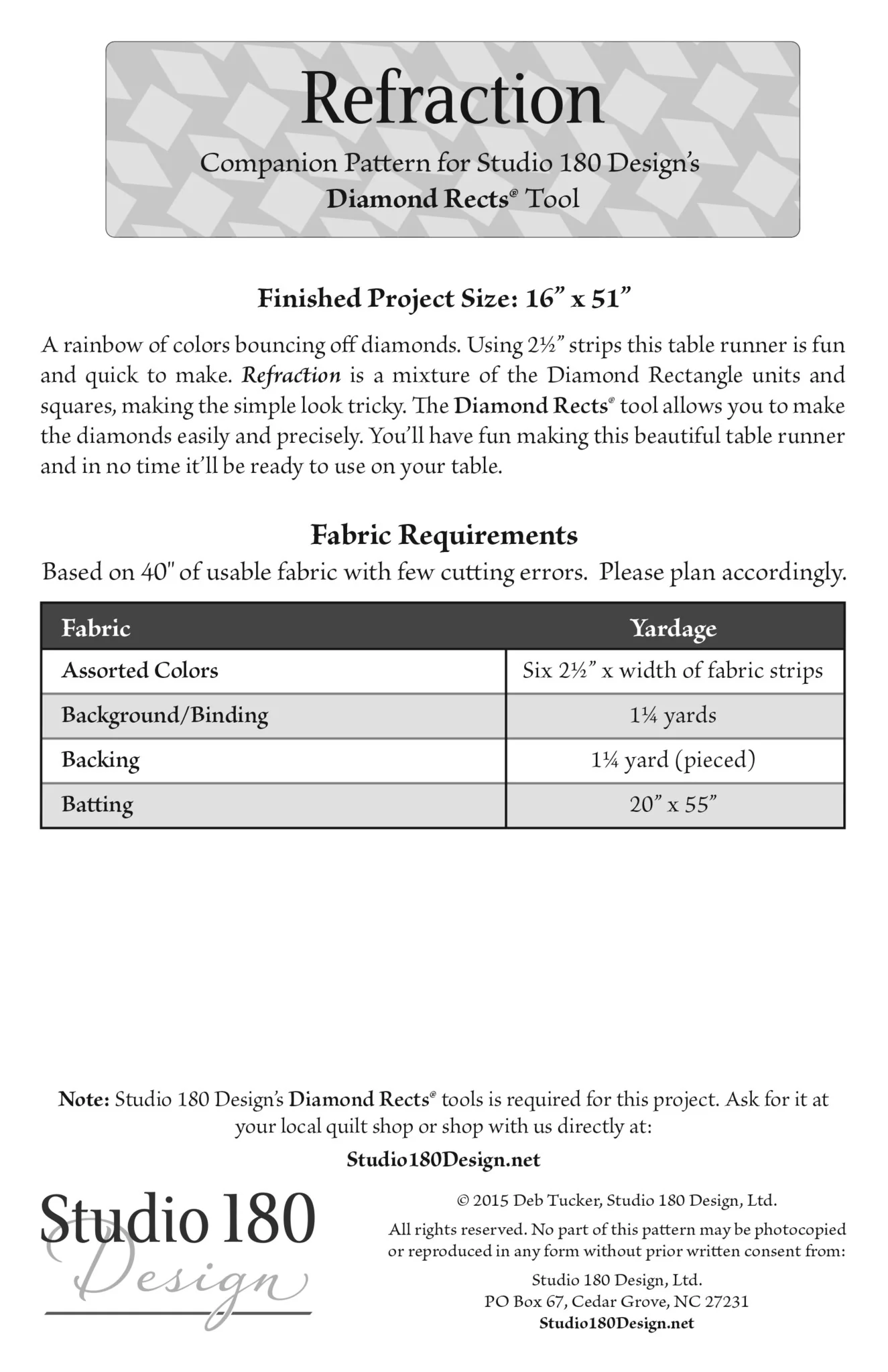 Studio 180 Design Refraction Quilting Pattern DTP062 for Sale at World Weidner