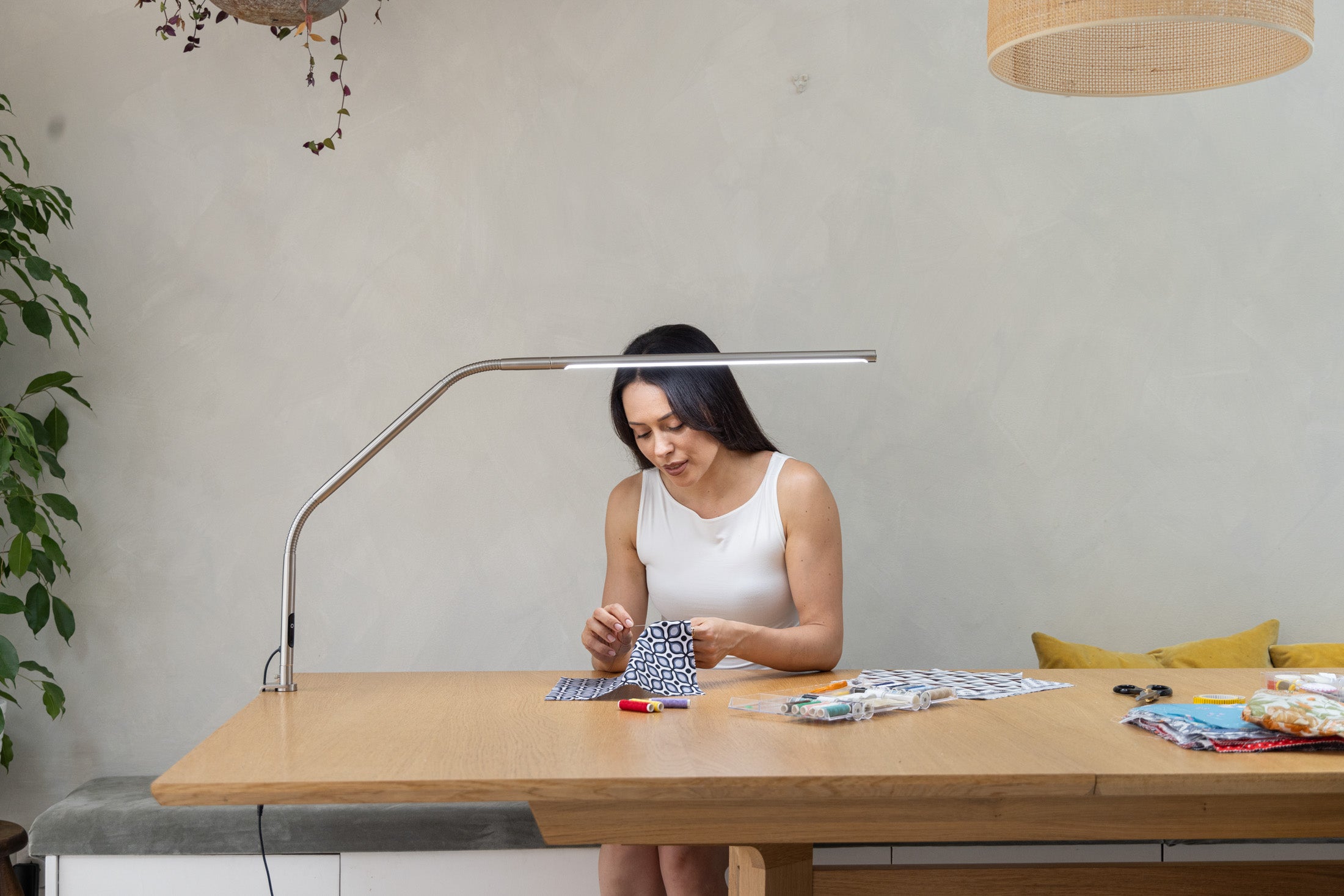 Daylight Slimline 4 LED Table Lamp Brushed Steel U35109