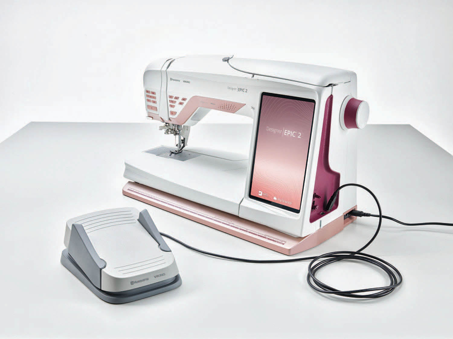 Husqvarna Viking Designer Epic 2 Sewing and Embroidery Machine with foot controller