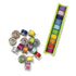 Colorful thread spools on a white background