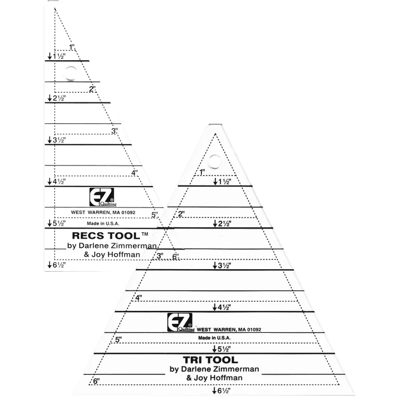 EZ Quilting Tri Recs Triangle Quilting Rulers 8823753