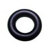 A black rubber O-ring with a smooth matte finish, centered on a solid white background.