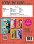Back cover of a book titled 'Bonnie the Bobbin' with text and images related to sewing supplies and patterns.