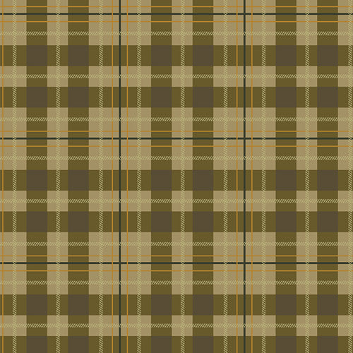 Fabric Art Gallery Olive Jam Check Plaid Highland Flannel by the Quarter Yard F-12800