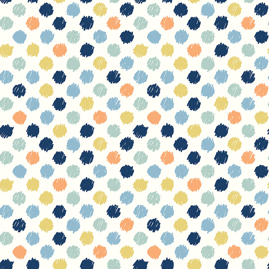 Fabric Riley Blake Multi Dots Love You to the Moon Designer Flannel by the Quarter Yard F18274-MULTI