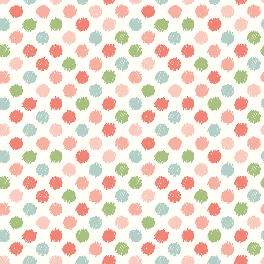 Fabric Riley Blake White Dots Love You to the Moon Designer Flannel by the Quarter Yard F18274-WHITE