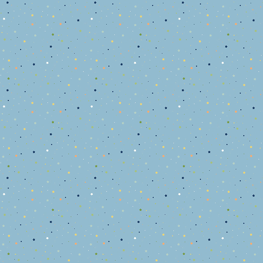 Fabric Riley Blake Blue Stars Love You to the Moon Designer Flannel by the Quarter Yard F18276-BLUE