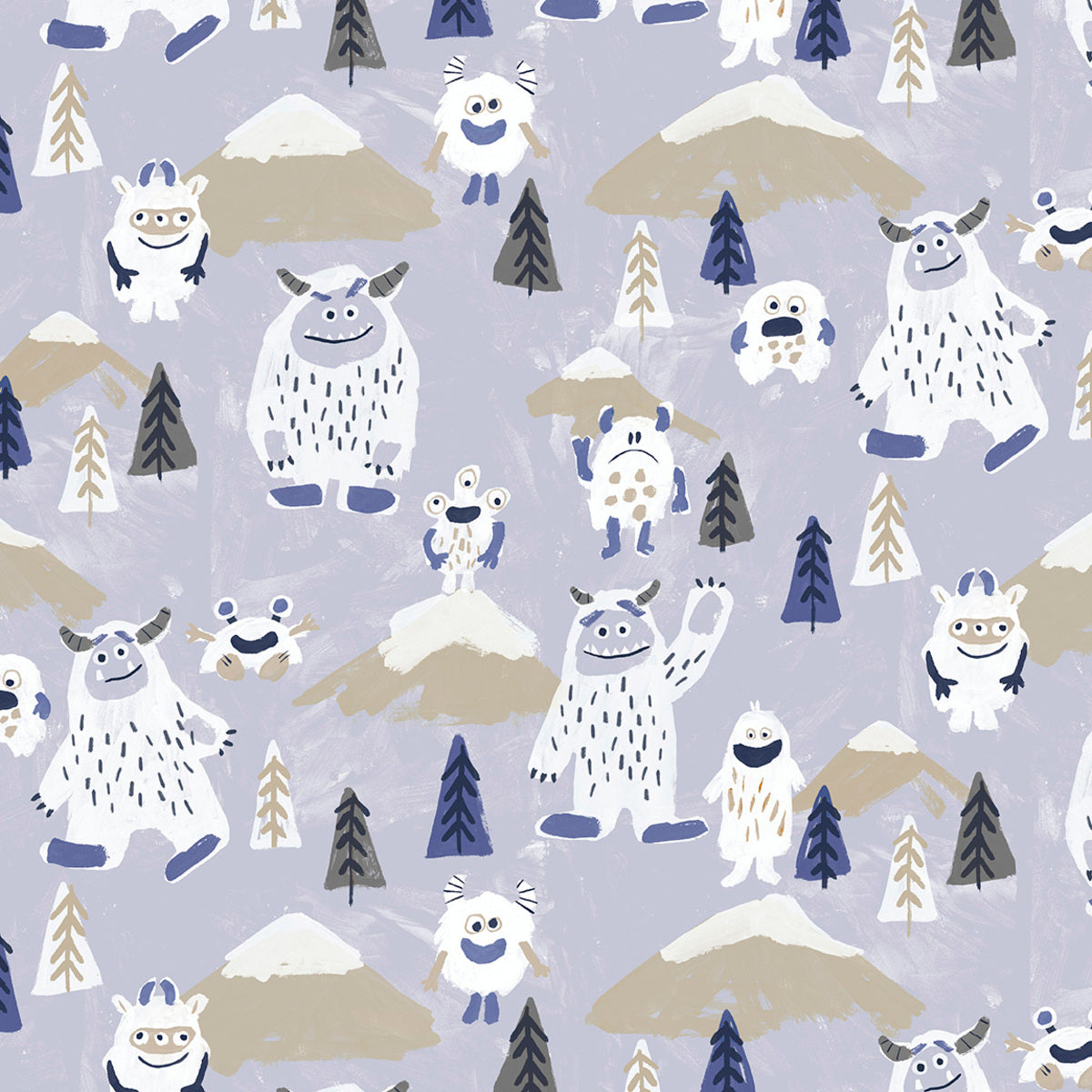 Fabric 3 Wishes Blue Snowy Pals Catch Me If You Can by the Quarter Yard 24528-BLU