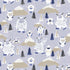 Fabric 3 Wishes Blue Snowy Pals Catch Me If You Can by the Quarter Yard 24528-BLU