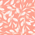 White leaf pattern on a coral background