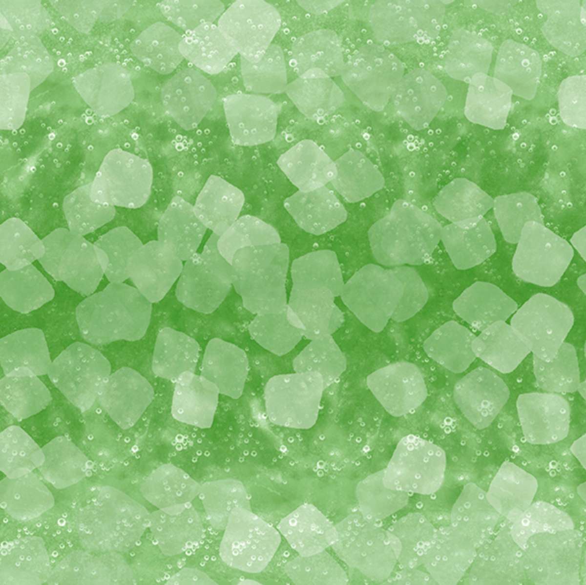 Green background with light green ice cube shapes
