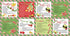 Collection of Christmas-themed recipe cards with colorful designs and text.