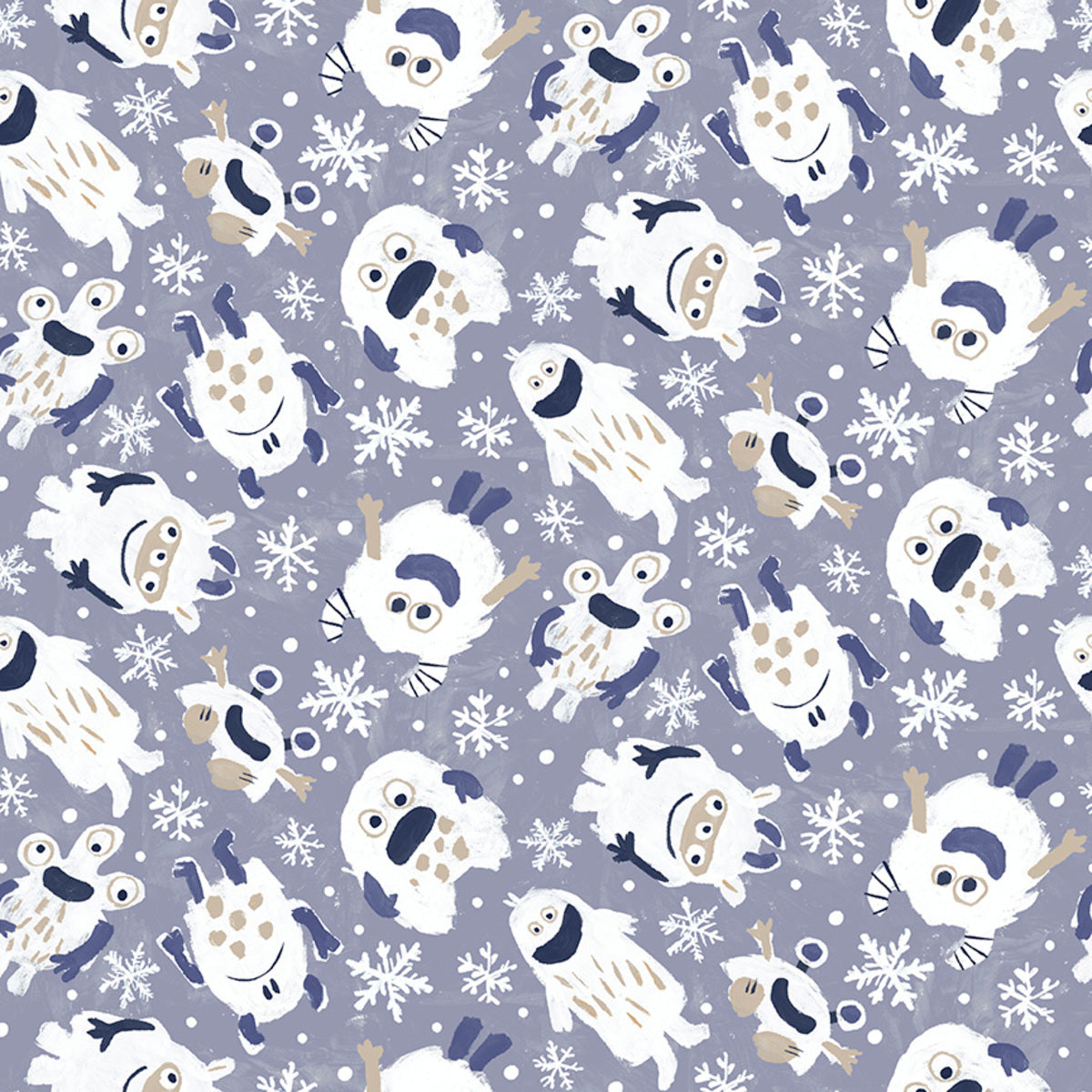Fabric 3 Wishes Blue Yeti Fun Catch Me If You Can by the Quarter Yard 24530-BLU