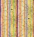 Colorful striped fabric with spider webs and spiders on a multicolored background