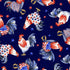 Fabric 3 Wishes Navy Chick Chick Boom Boom Chicka Boom by the Quarter Yard 24161-NVY