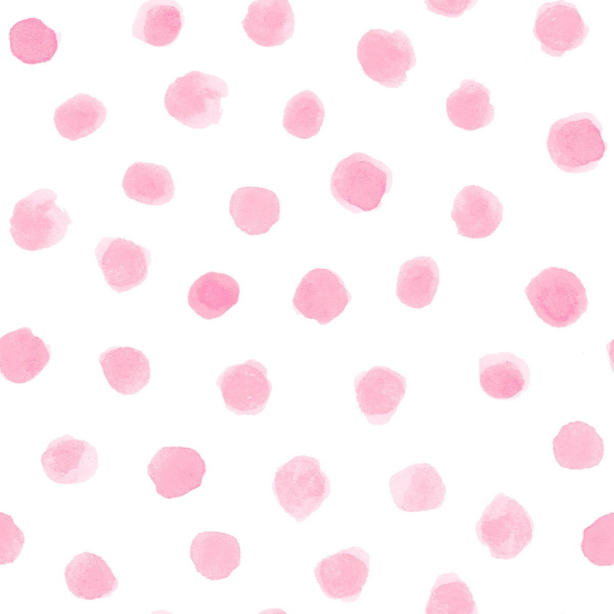 Pattern of pink watercolor dots on a white background