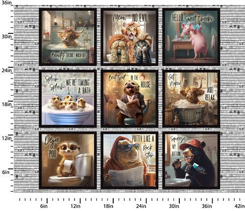 Fabric 3 Wishes Please Seat Yourself 36" Quilt Panel 24210-PNL