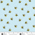 Fabric Andover Blue Buzzy Bees Sunny Honey by the Quarter Yard A-1577-B