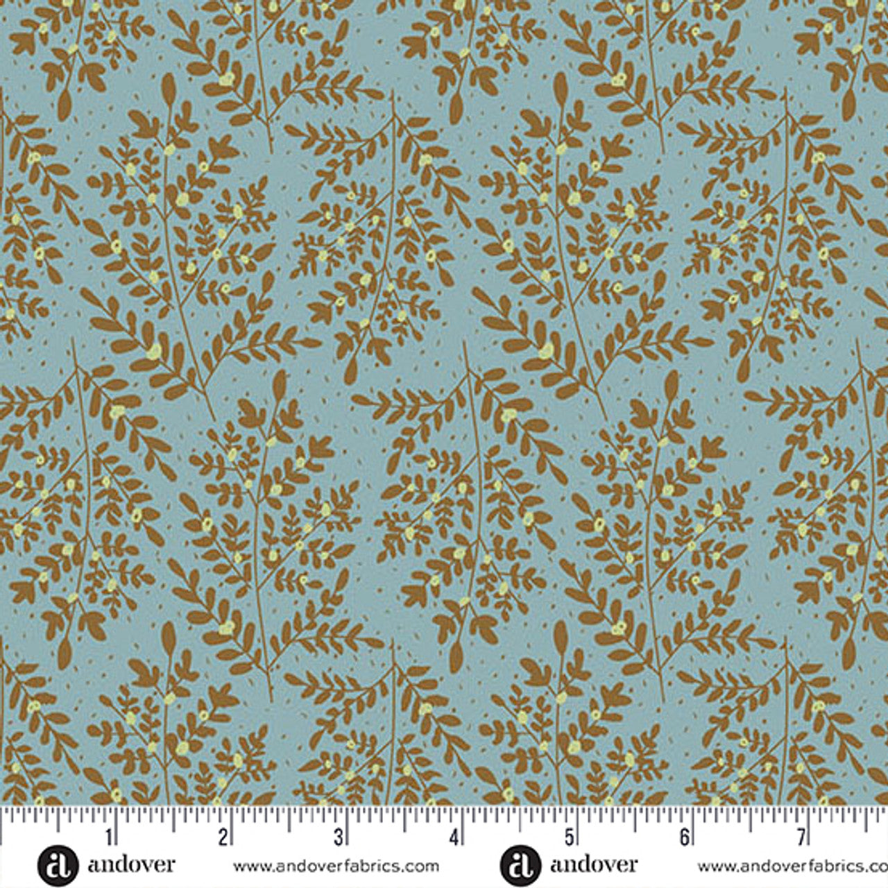 Fabric Andover Blue Fern & Fronds Flourish by the Quarter Yard 1628-B