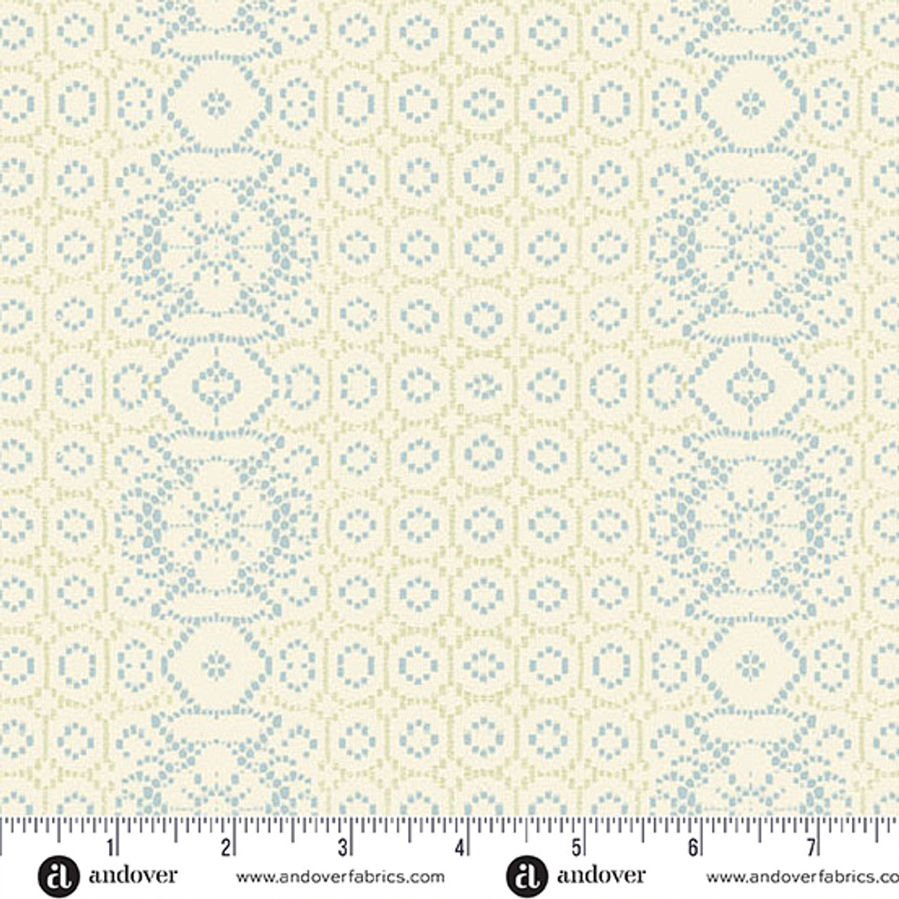 Fabric Andover Blue Grandma's Lace Flourish by the Quarter Yard 1625-B