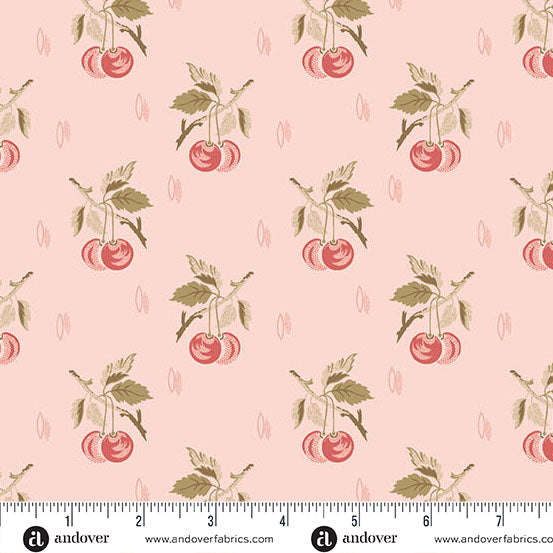 Fabric Andover Cherry Ice Cream Cerise Lighthouse by the Quarter Yard A-1474-E