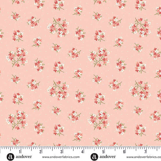 Fabric Andover Cherry Ice Cream Sand Verbena Lighthouse by the Quarter Yard A-1479-E