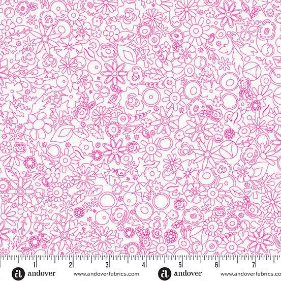 Fabric Andover Cosmos Woodland Sun Print Whisper by the Quarter Yard A-1558-E