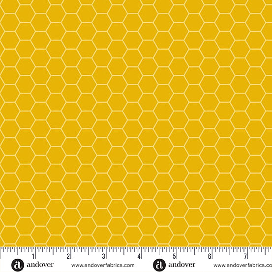 Fabric Andover Dark Yellow Honeycomb Sunny Honey by the Quarter Yard A-1579-Y1