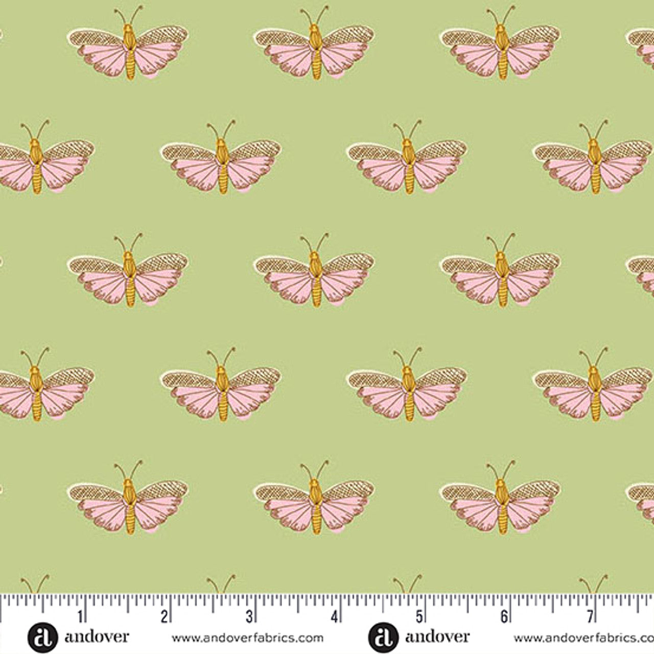 Fabric Andover Green Chrysalis Flourish by the Quarter Yard 1626-G