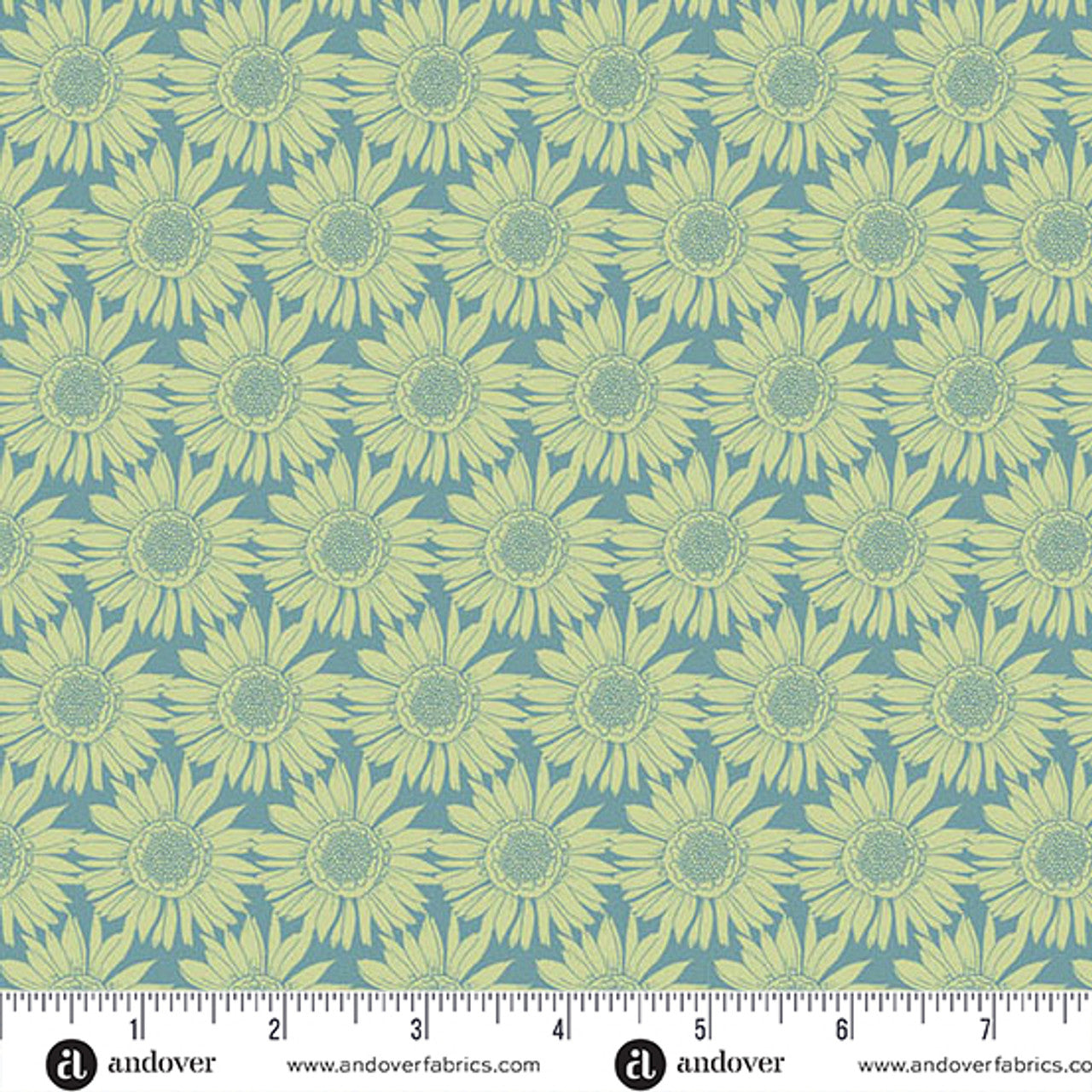 Fabric Andover Green Sunlit Bloom Flourish by the Quarter Yard 1623-B