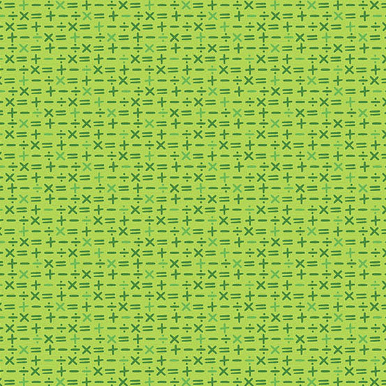 Green pattern with plus and minus signs on a green background