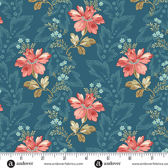 Fabric Andover Lakefront Bayou Lighthouse by the Quarter Yard A-1473-B