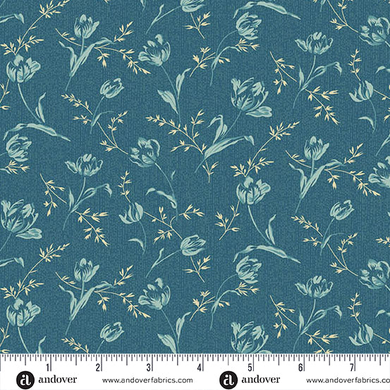 Fabric Andover Lakefront Bindweed Lighthouse by the Quarter Yard A-1476-B