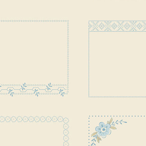 Decorative border with floral elements on a beige background