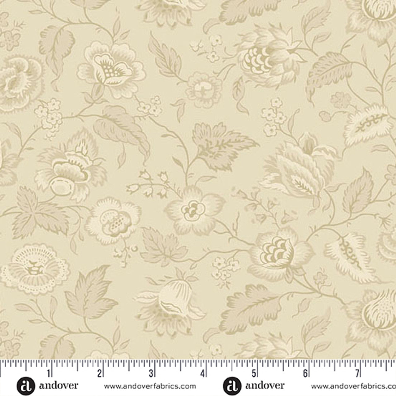 Fabric Andover Linen Quaint Wildflower Cottage by the Quarter Yard 1592-L