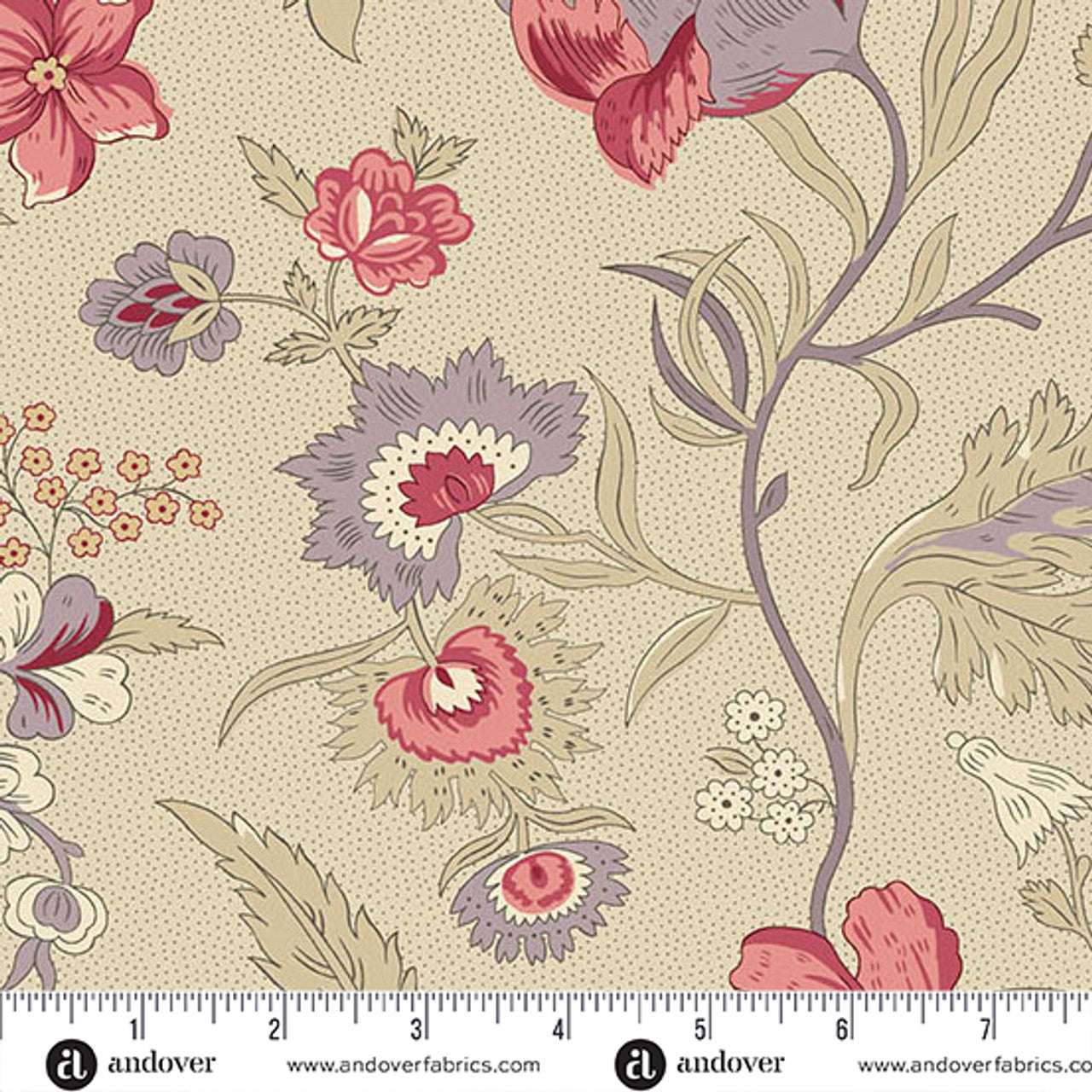 Fabric Andover Linen Wildflowers Wildflower Cottage by the Quarter Yard 1590-L