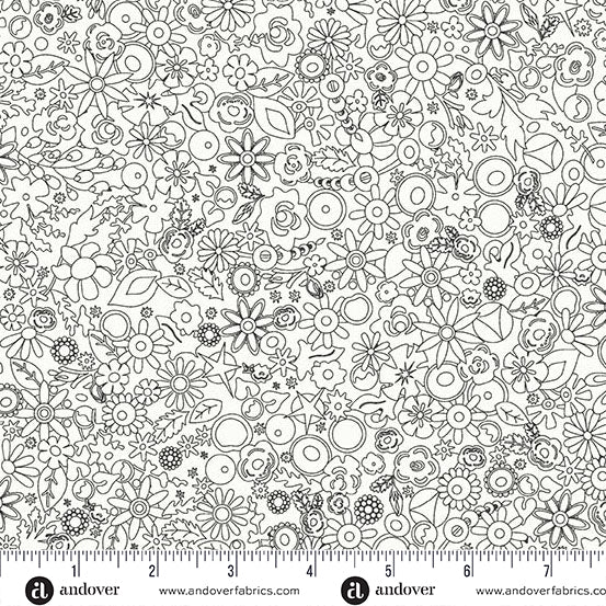 Fabric Andover Panda Woodland Sun Print Whisper by the Quarter Yard A-1558-K1