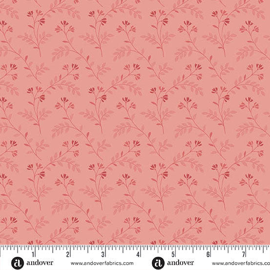 Fabric Andover Pink Lemonade Beach Heather Lighthouse by the Quarter Yard A-1482-R