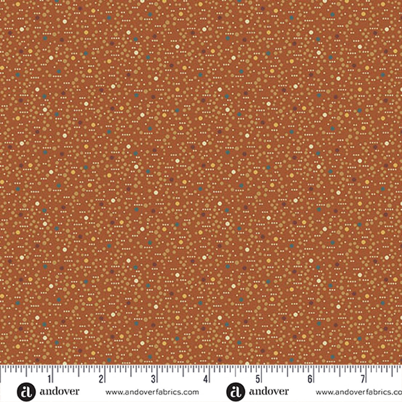 Fabric Andover Pumpkin Dewdrop Farmer's Daughter by Laundry Basket Quilts by the Quarter Yard A-10079-O