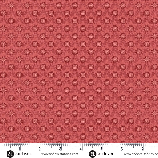 Fabric Andover Red Roof Lacey Lighthouse by the Quarter Yard A-1481-R