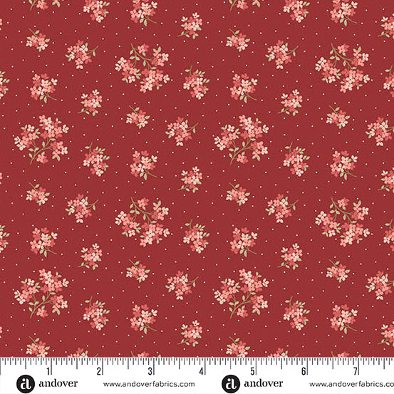 Fabric Andover Red Roof Sand Verbena Lighthouse by the Quarter Yard A-1479-R
