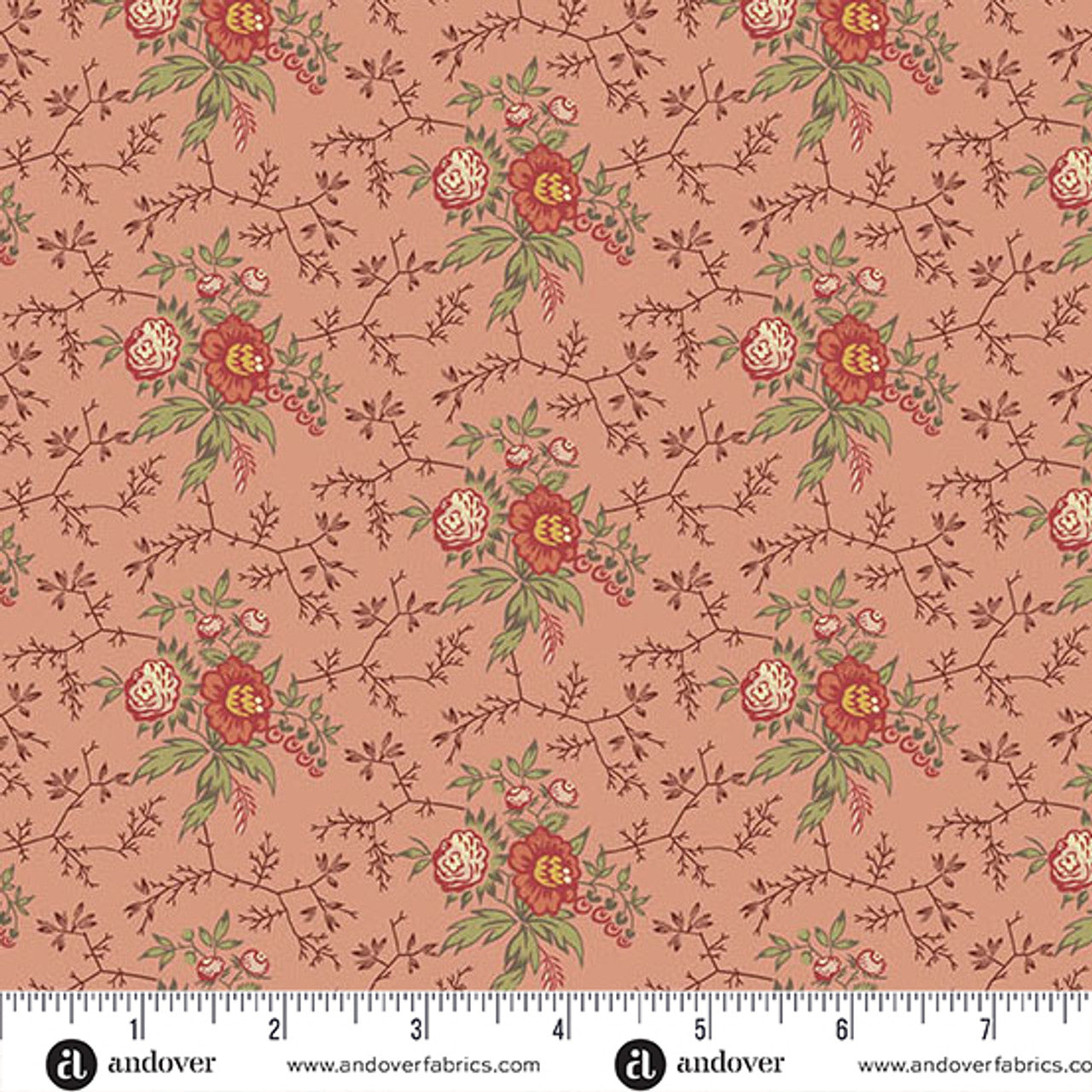Fabric Andover Rose Bramble Farmer's Daughter by Laundry Basket Quilts by the Quarter Yard A-10090-E