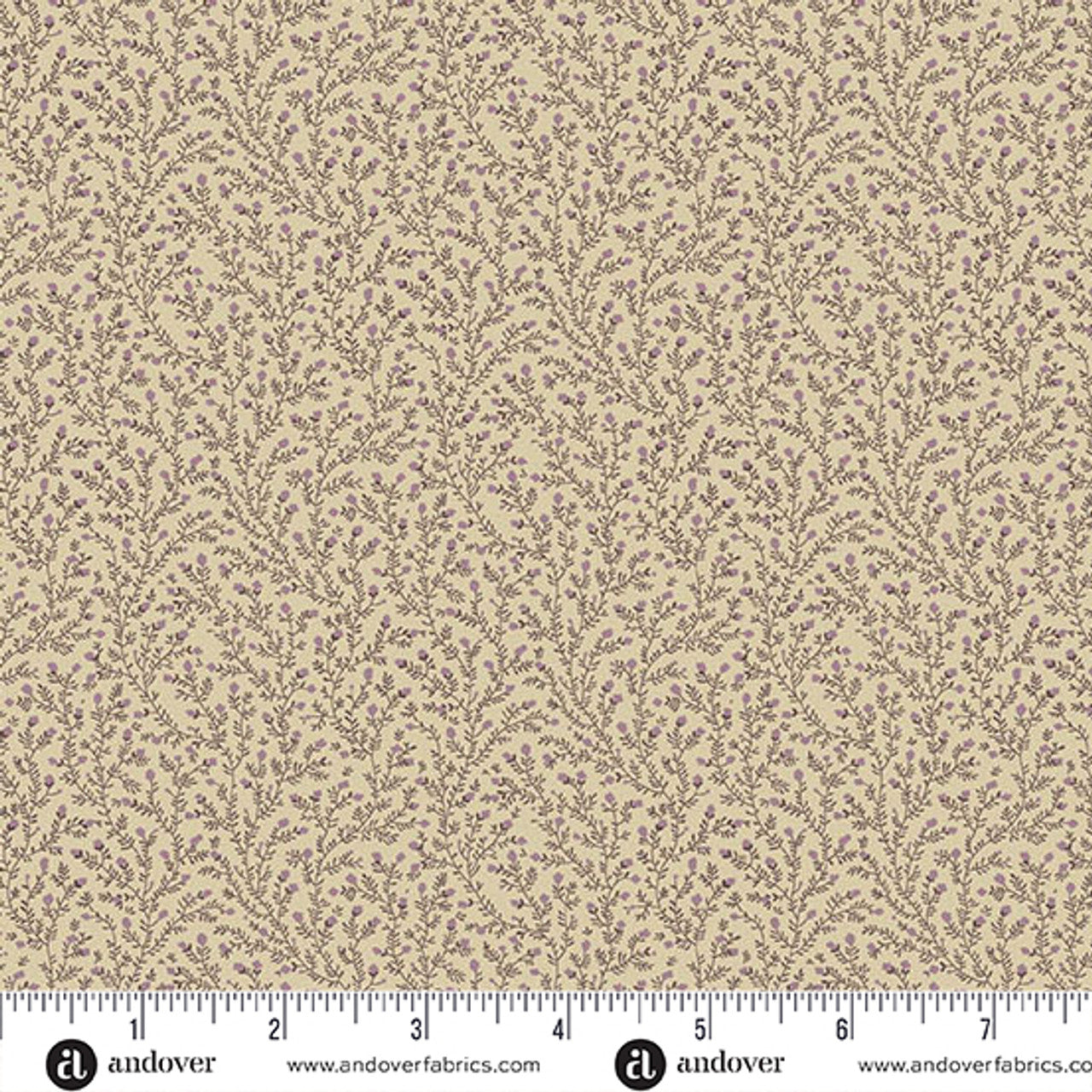 Fabric Andover Sand Heather Wildflower Cottage by the Quarter Yard 1596-L
